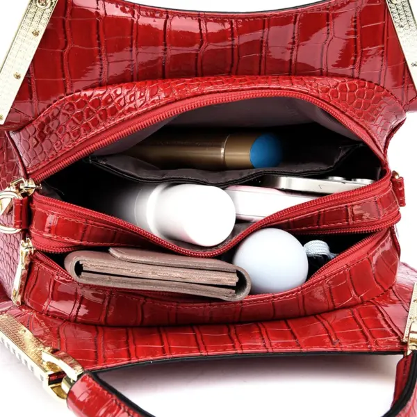 Embossed pattern round designer handbag - Image 13