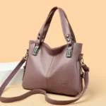 Luxury large  capacity soft leather shoulder tote bag - Image 12