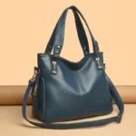 Luxury large  capacity soft leather shoulder tote bag - Image 15
