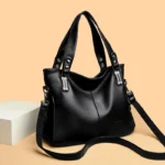Luxury large  capacity soft leather shoulder tote bag - Image 17