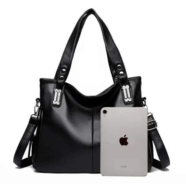 Luxury large  capacity soft leather shoulder tote bag - Image 3