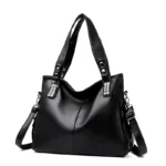 Luxury large  capacity soft leather shoulder tote bag - Image 4
