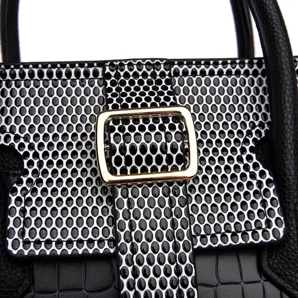 Luxury snakeskin pattern large capacity tote bag - Image 12