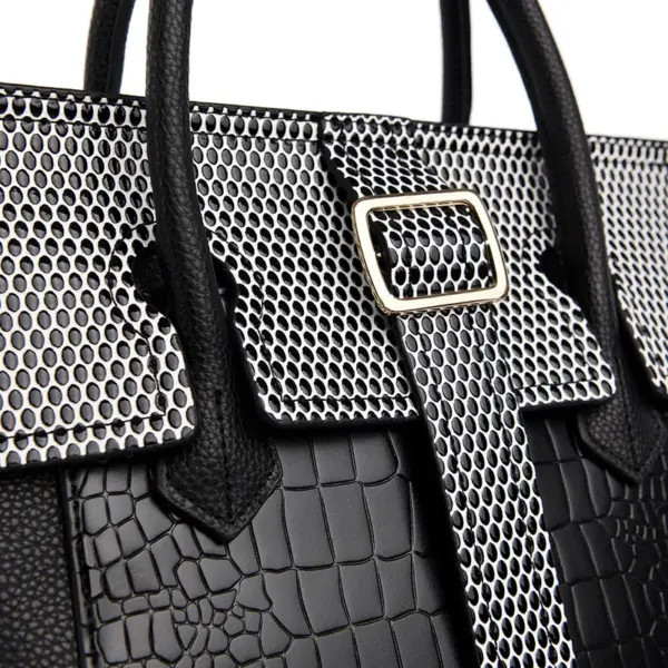 Luxury snakeskin pattern large capacity tote bag - Image 13