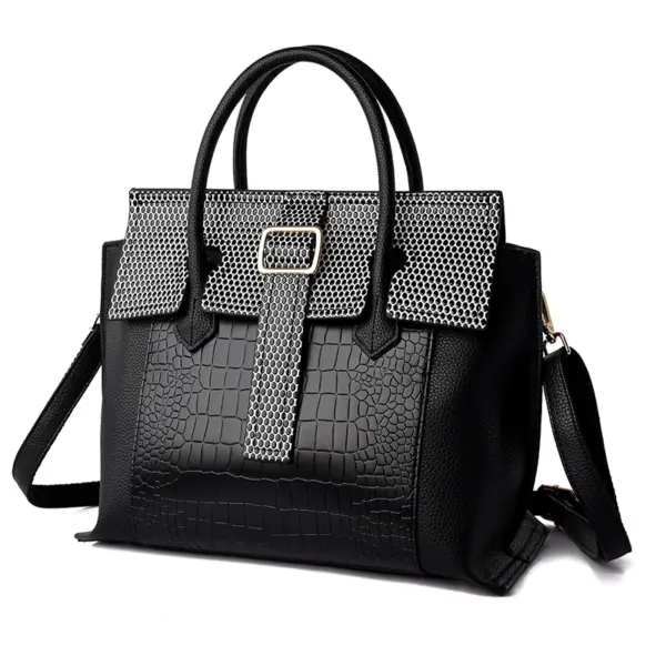 Luxury snakeskin pattern large capacity tote bag - Image 8