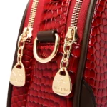 Round pattern bright leather handbag - Image 10