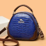 Round pattern bright leather handbag - Image 3