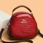 Round pattern bright leather handbag - Image 5
