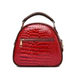 Round pattern bright leather handbag - Image 7