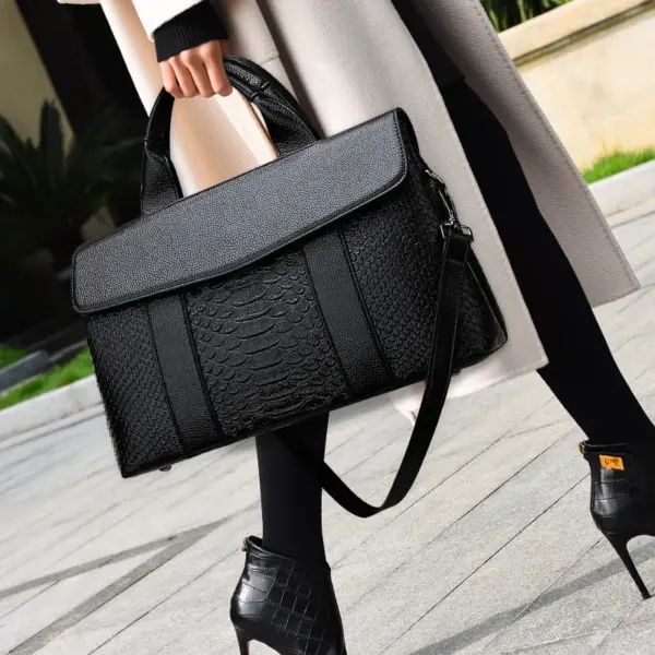 Snakeskin Decor Luxury Commuter Bag - Image 2