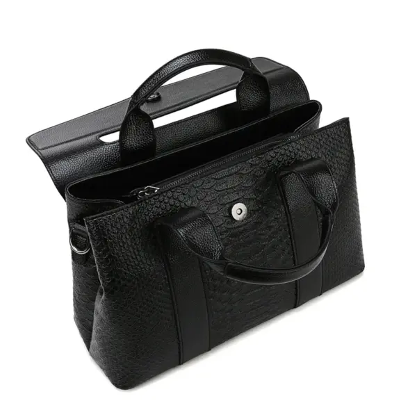 Snakeskin Decor Luxury Commuter Bag - Image 11