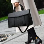 Snakeskin Decor Luxury Commuter Bag - Image 4