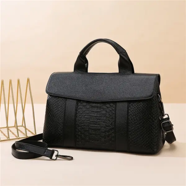 Snakeskin Decor Luxury Commuter Bag - Image 6