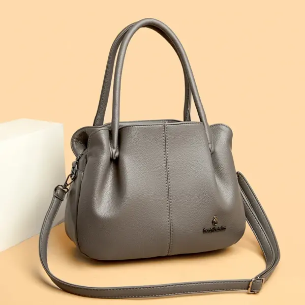 Soft leather elegant fashion shoulder tote bag - Image 11