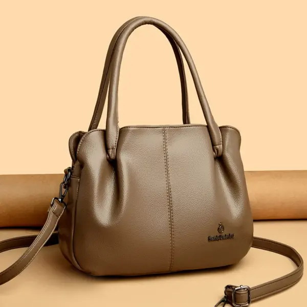 Soft leather elegant fashion shoulder tote bag - Image 13