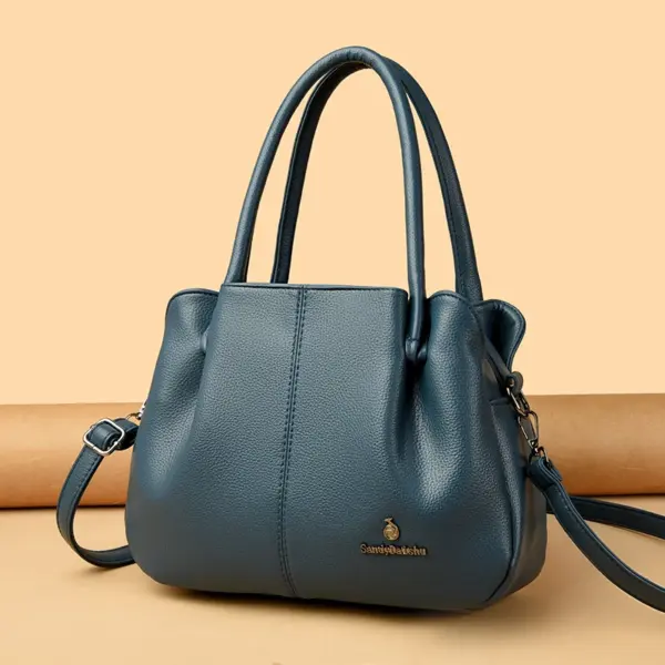 Soft leather elegant fashion shoulder tote bag - Image 14