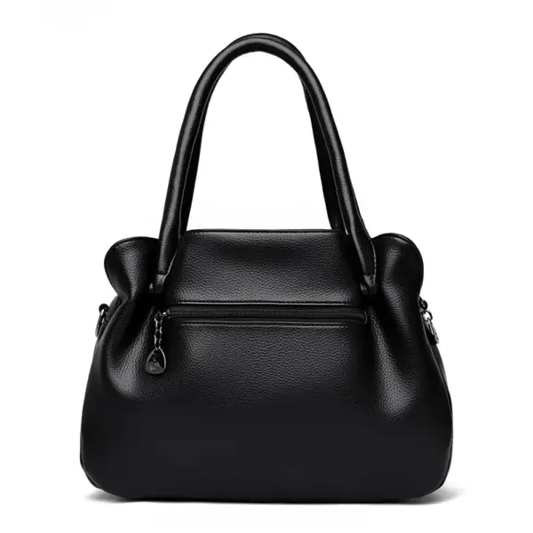 Soft leather elegant fashion shoulder tote bag - Image 5