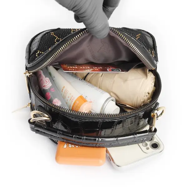 Stylish round pattern women handbag - Image 12