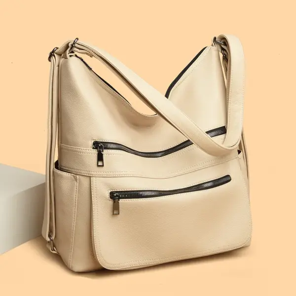 Triple usage vintage soft leather handbag - Image 10