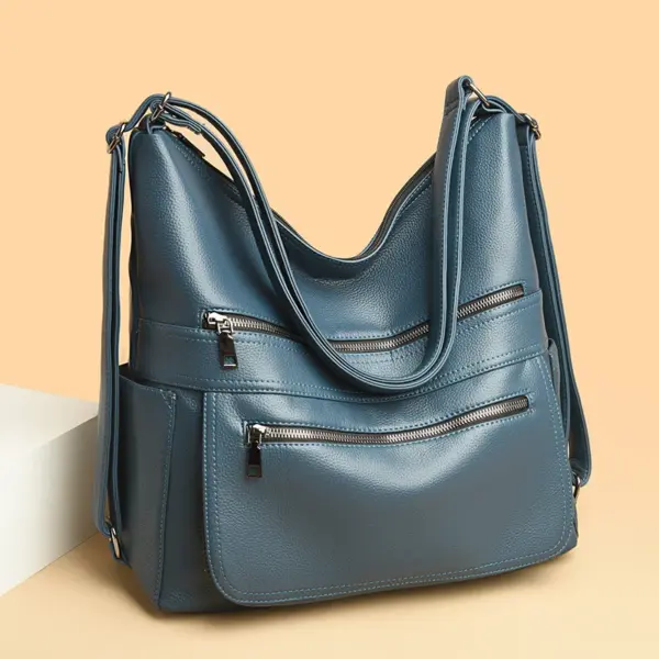 Triple usage vintage soft leather handbag - Image 11