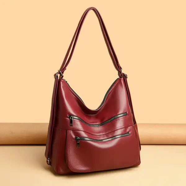 Triple usage vintage soft leather handbag - Image 12