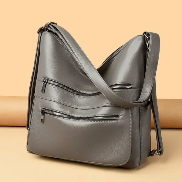 Triple usage vintage soft leather handbag - Image 13