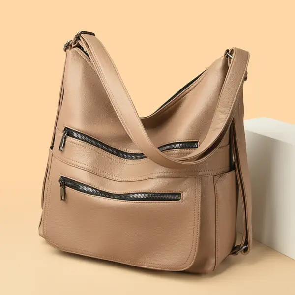 Triple usage vintage soft leather handbag - Image 14