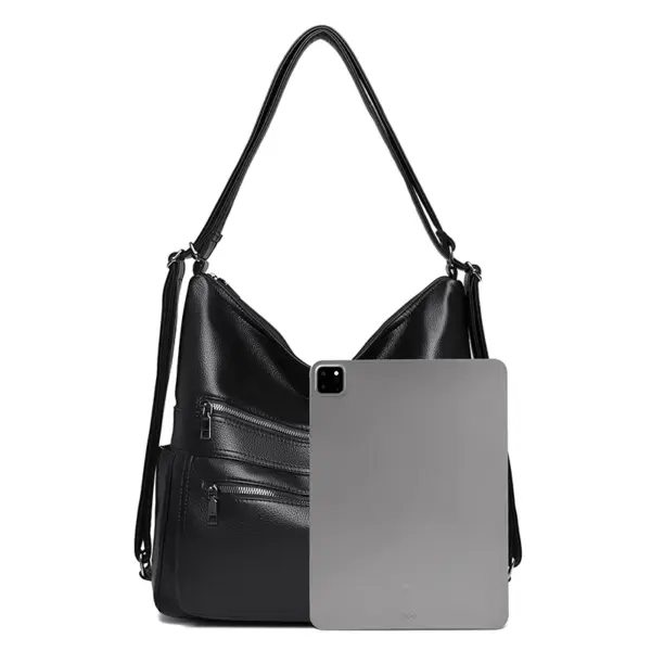 Triple usage vintage soft leather handbag - Image 5
