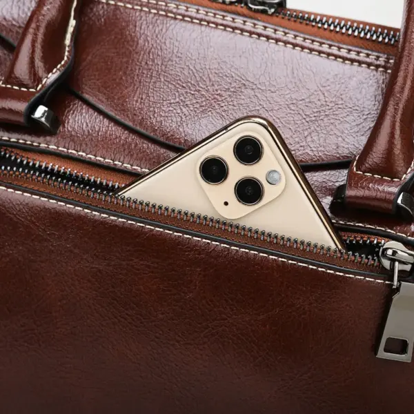 Vintage Luxury Zipper Commuter Bag - Image 8