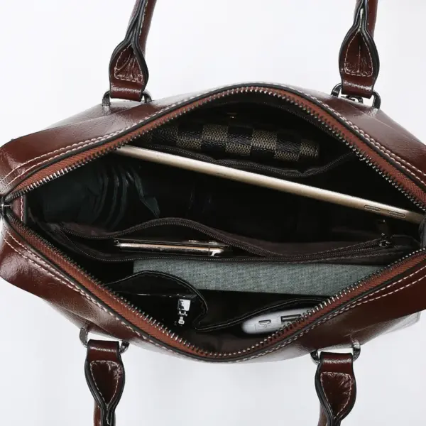 Vintage Luxury Zipper Commuter Bag - Image 10