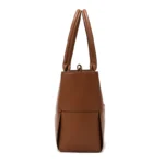 Vintage Woven Grid Large Capacity Leather Tote Bag - Image 3