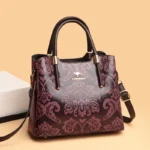 Vintage flower embossed luxury tote bag - Image 9