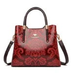 Vintage flower embossed luxury tote bag