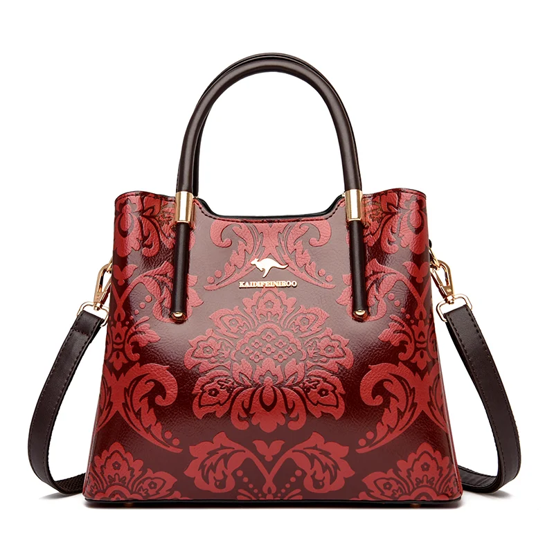 Vintage flower embossed luxury tote bag