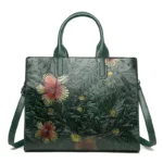 Vintage print design large capacity women handbag