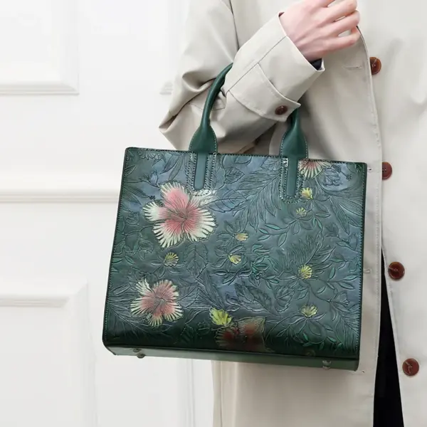 Vintage print design large capacity women handbag - Image 14