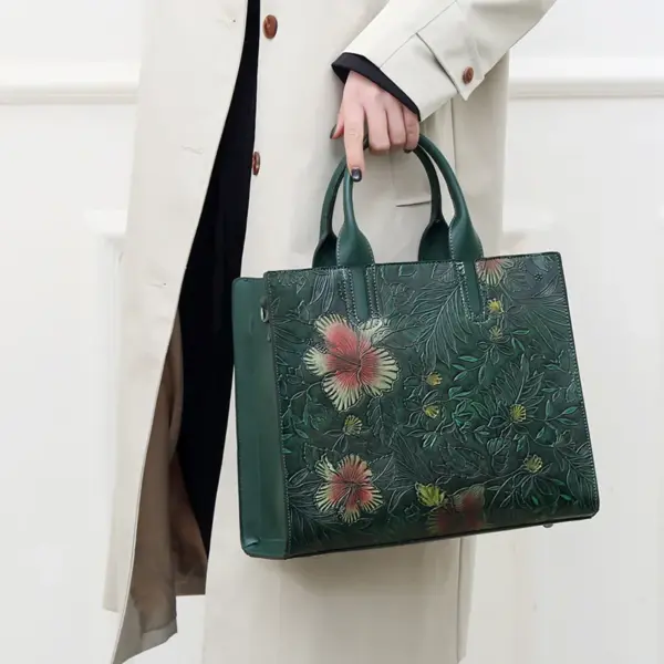 Vintage print design large capacity women handbag - Image 15