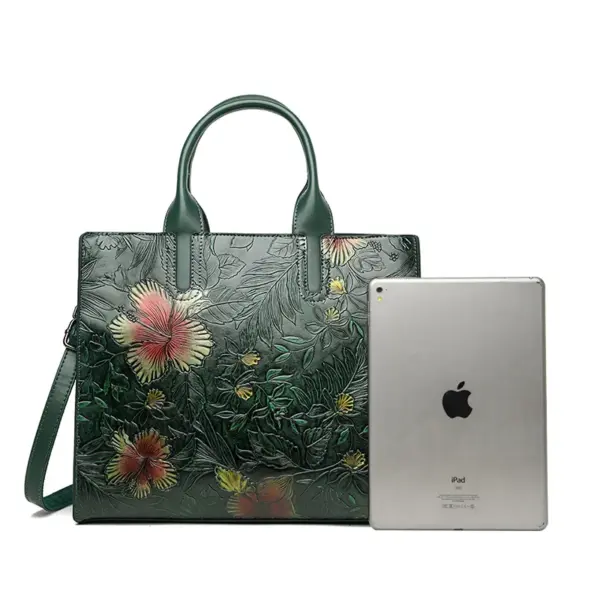 Vintage print design large capacity women handbag - Image 3