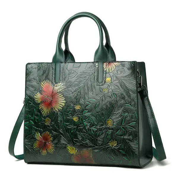 Vintage print design large capacity women handbag - Image 4