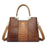 Women crocodile embossed elegant tote bag