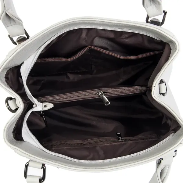 Women soft vegan leather shoulder tote bag - Image 2