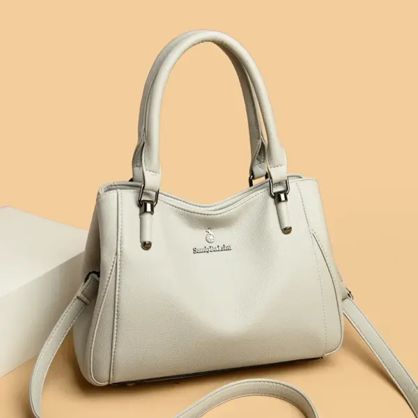 Women soft vegan leather shoulder tote bag - Image 12