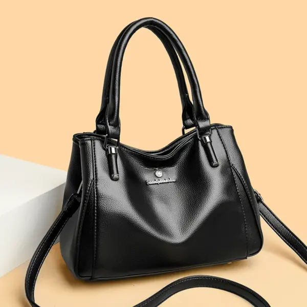 Women soft vegan leather shoulder tote bag - Image 13