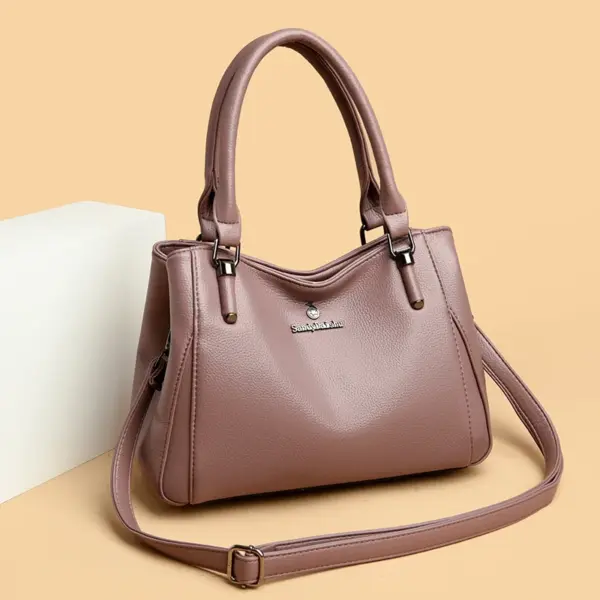 Women soft vegan leather shoulder tote bag - Image 14