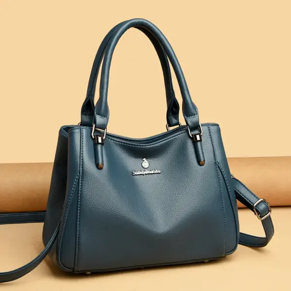 Women soft vegan leather shoulder tote bag - Image 15