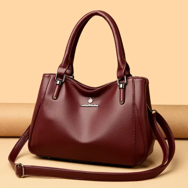 Women soft vegan leather shoulder tote bag - Image 16