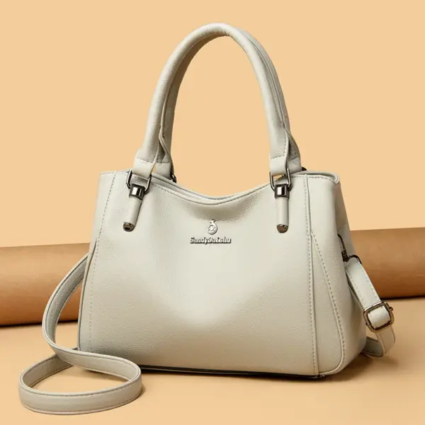 Women soft vegan leather shoulder tote bag - Image 17