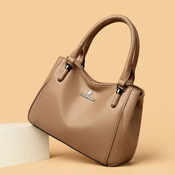 Women soft vegan leather shoulder tote bag - Image 18