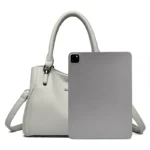 Women soft vegan leather shoulder tote bag - Image 4