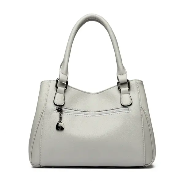 Women soft vegan leather shoulder tote bag - Image 7